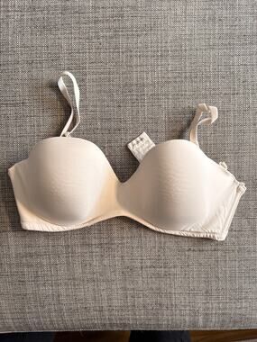 TEZENS Strapless Bra Beige Padded Underwire Convertible Multiway Smooth 34C